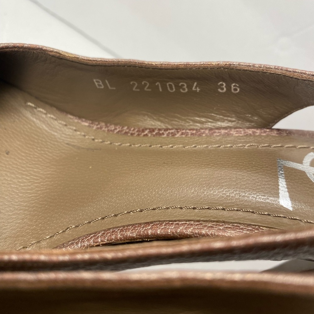 Ysl yves saint Laurent tribtoo slingback pumps heels metallic brown 36 - Picture 8 of 10